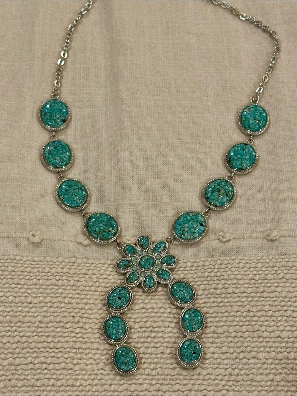 Antler Rings Turquoise Statement Pendant Necklace